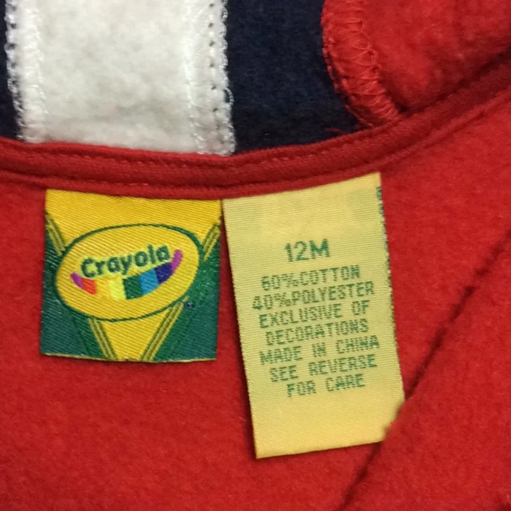 Crayola Jacket Zipper 2 Pockets Hooded 12 Month